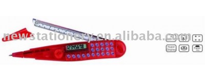 Battery desktop calculator with ruler